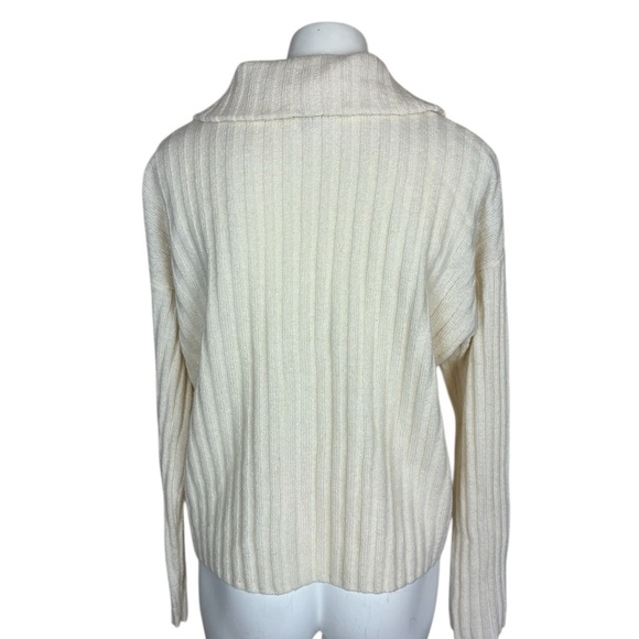 Maxwell Oversized Collar Cream Cardigan Wool Blend Cardigan- Sz M - Picture 6 of 16